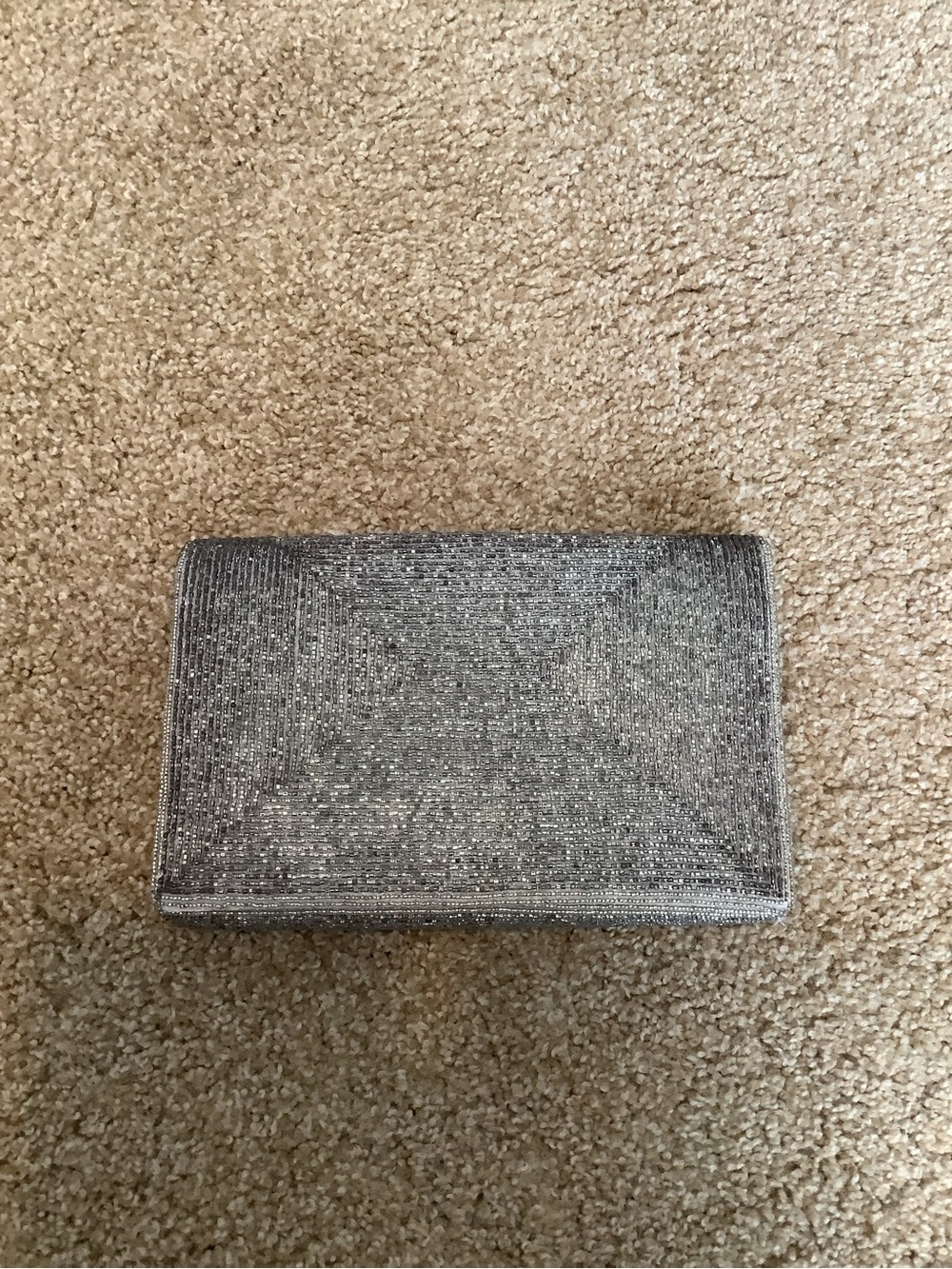 Nordstrom Silver Glitter Evening Clutch